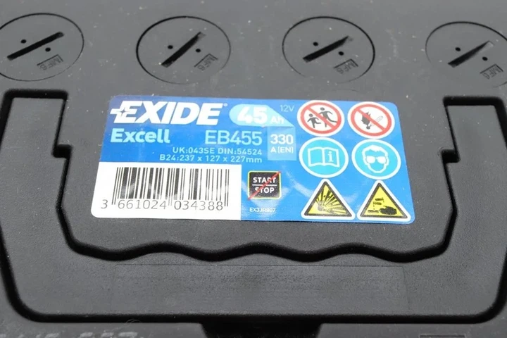 Акумулятор EXIDE EB455 Toyota Yaris; Honda Civic, Jazz, Prelude, Stream; Suzuki Vitara; Hyundai Lantra, Pony; Mitsubishi Space Star; Lexus IS 31500SCAE011M1, 31500SCAE02, 31500ST3001HE - изображение 4