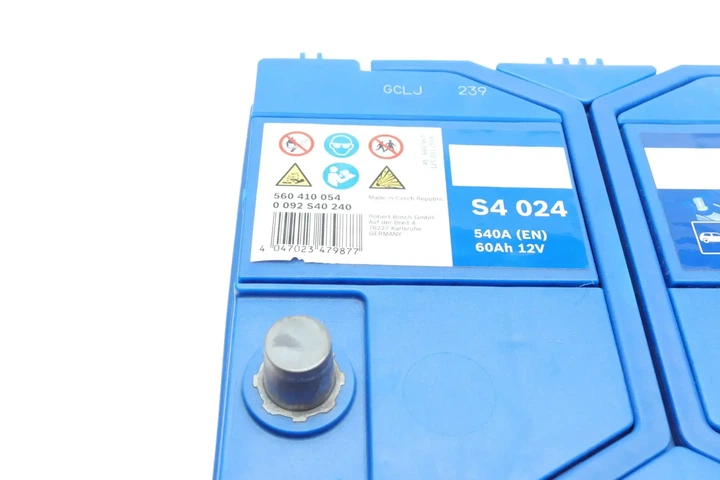 Акумулятор BOSCH 0092S40240 Toyota Camry, Corolla; Mitsubishi Outlander, Pajero; Nissan Juke, Qashqai; Hyundai I30, IX35; Mazda CX-5, 626; Infiniti G, EX; KIA Rio; Subaru XV, Impreza 8201A325, 31500SV2011HE, 31500SV2001HE - изображение 4