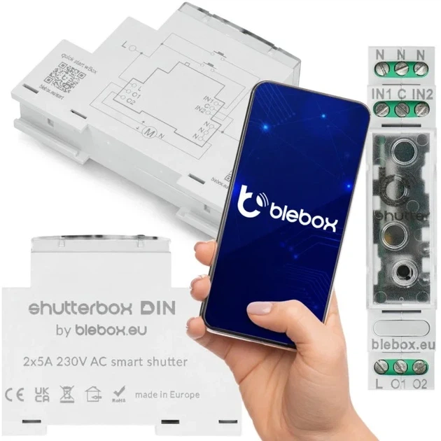 Модуль керування ролетами Blebox shutterbox din (5900168580541) - зображення 3