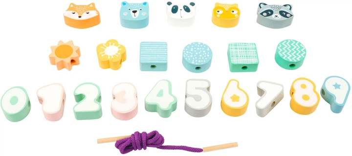 Дерев’яна шнурівка Small Foot Pastel Threading Game 22 елементи 11475 (4020972114754) - зображення 3