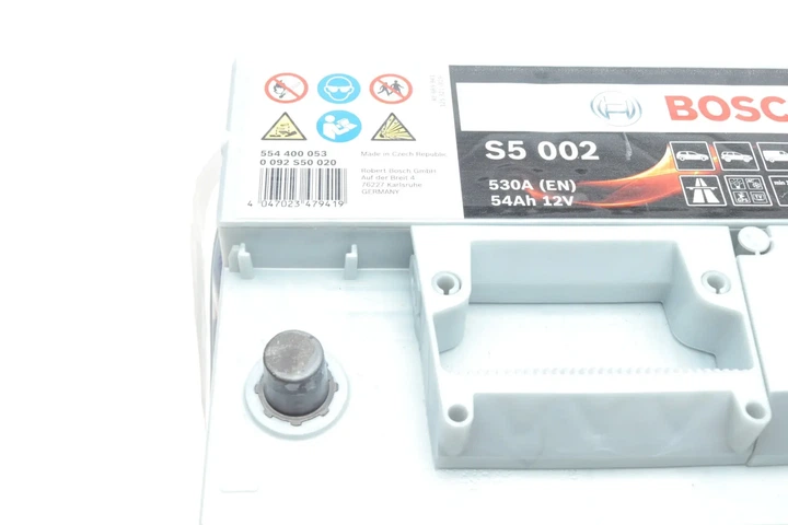 Акумулятор BOSCH 0092S50020 Seat Cordoba; Renault Clio; Skoda Roomster; Citroen Berlingo, C-Elysee; Hyundai I20, Creta; Peugeot 206; Volkswagen Jetta; Fiat 500; Toyota Corolla, Yaris, C-HR; KIA Ceed; Dacia Logan 000915105DC, 7711238596, 7N0915105 - изображение 5