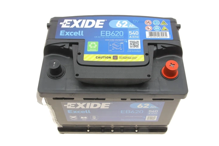 Акумулятор EXIDE EB620 Volkswagen Golf, Jetta; Smart Fortwo; Citroen Xsara, C2; Opel Crossland X; Ford Mustang, Fiesta; Renault Latitude, Megane; Toyota Corolla, C-HR; Peugeot Boxer; Chevrolet Volt; Alfa Romeo 159 000915105DE, 01579A101K, 1J0915105AC - Фото 3 Акумулятор EXIDE EB620 Volkswagen Golf, Jetta; Smart Fortwo; Citroen Xsara, C2; Opel Crossland X; Ford Mustang, Fiesta; Renault Latitude, Megane; Toyota Corolla, C-HR; Peugeot Boxer; Chevrolet Volt; Alfa Romeo 159 000915105DE, 01579A101K, 1J0915105AC - изображение 3
