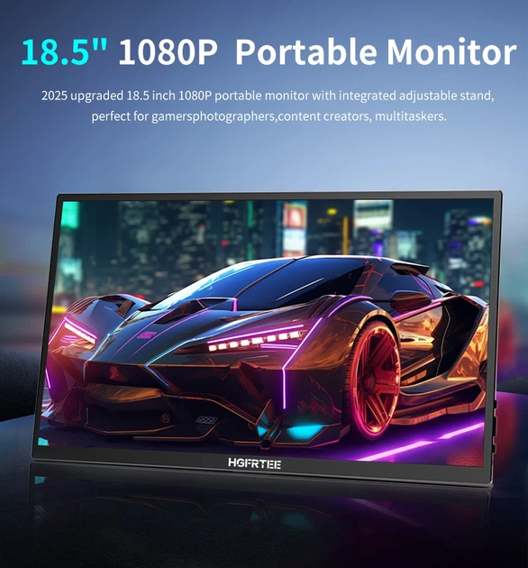 Портативный монитор HGFRTEE 18.5 FHD IPS Type-C 100Hz (B185-SZF20L1-X) - Фото 4 Портативный монитор HGFRTEE 18.5 FHD IPS Type-C 100Hz (B185-SZF20L1-X) - изображение 4
