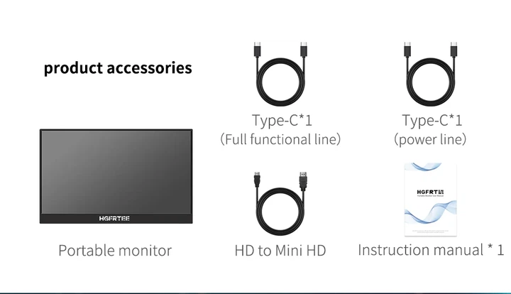 Портативный монитор HGFRTEE 18.5 FHD IPS Type-C 100Hz (B185-SZF20L1-X) - Фото 11 Портативный монитор HGFRTEE 18.5 FHD IPS Type-C 100Hz (B185-SZF20L1-X) - изображение 11