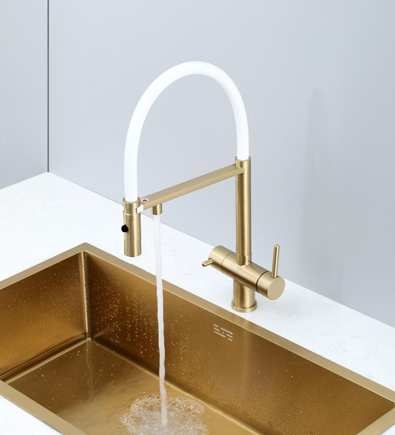 Кухонний змішувач Fabiano FKM 3130 Light Gold 8231.403.1933 - изображение 7
