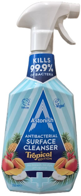 Антибактериальное моющее средство Astonish Antibacterial Surface Cleanser Тропические фрукты 750 мл - Фото 1 Антибактериальное моющее средство Astonish Antibacterial Surface Cleanser Тропические фрукты 750 мл - изображение 1