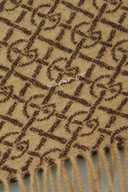 Чоловічий бежевий шарф з візерунком G PATTERN Gant OS 9920206 - Фото 3 Чоловічий бежевий шарф з візерунком G PATTERN Gant OS 9920206 - зображення 3