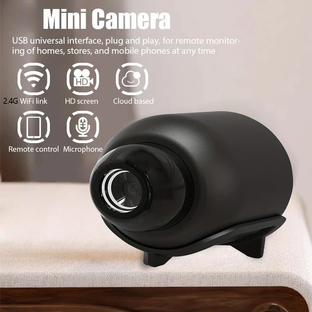 Міні WiFi камера відеоспостереження HD 1080P | бездротова IP камера 2.4G, з мікрофоном, віддалений доступ, cloud запис, USB - Фото 2 Міні WiFi камера відеоспостереження HD 1080P | бездротова IP камера 2.4G, з мікрофоном, віддалений доступ, cloud запис, USB - изображение 2