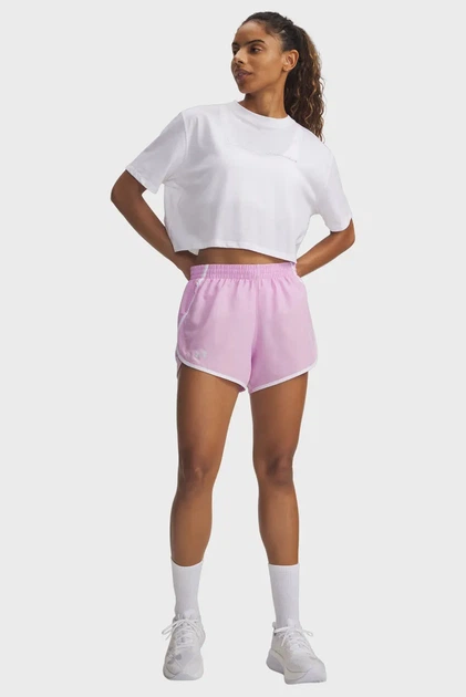 Жіночі рожеві шорти UA Fly By 3'' Shorts Under Armour SM 1382438-669 - изображение 2