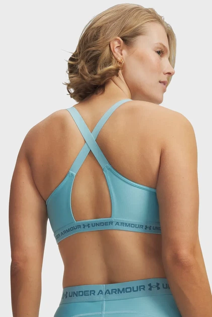 Жіночий блакитний топ UA Crossback Low Bra Under Armour SM 1386424-425 - Фото 4 Жіночий блакитний топ UA Crossback Low Bra Under Armour SM 1386424-425 - изображение 4