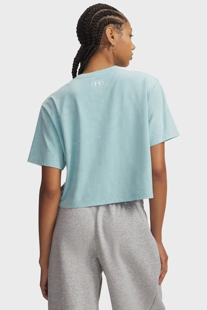 Жіноча блакитна футболка UA Rival Boxy Tee Wash Under Armour LG 6011065-425 - Фото 2 Жіноча блакитна футболка UA Rival Boxy Tee Wash Under Armour LG 6011065-425 - изображение 2