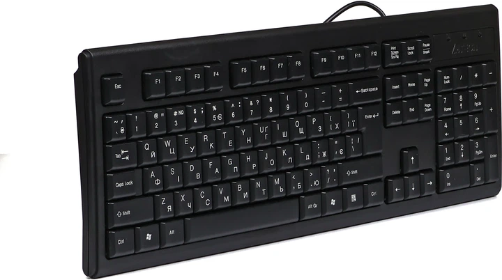 Клавіатура A4Tech KR-83 PS/2 Black, мембранна, 104 клавіші, провідна, чорний - зображення 3