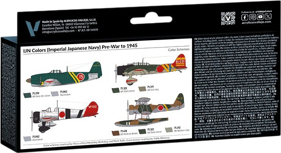 Zestaw farb akrylowych Vallejo Model Air - Wojna powietrzna - kolory IJA - Cesarska marynarka wojenna Japonii – okres przedwojenny do 1945 roku 8 szt x 18 ml (8429551711692) - obraz 2