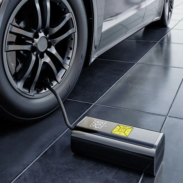 Автомобильный аккумуляторный компрессор беспроводной Suitu 6000 мАч 150 PSI 120W портативный насос для подкачки шин автокомпрессор с цифровым дисплеем аккумулятором и фонариком - изображение 8