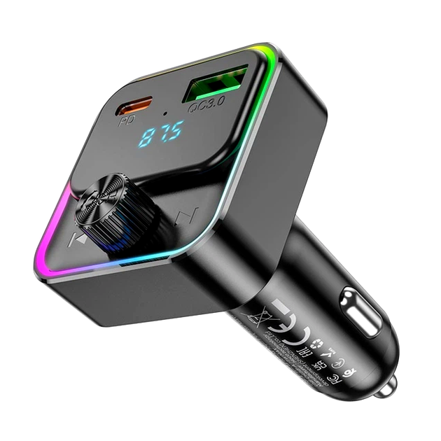Модулятор Hoco E81 Fantasy 30W 12-24V Bluetooth USB Type-C Черный - изображение 3