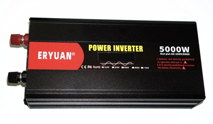 Преобразователь напряжения Eryuan 12V → 220V 5000W с LCD и вольтметром ∙ Инвертор 12-220 чистый синус Eryuan 5000 Вт 57270/59 - изображение 4