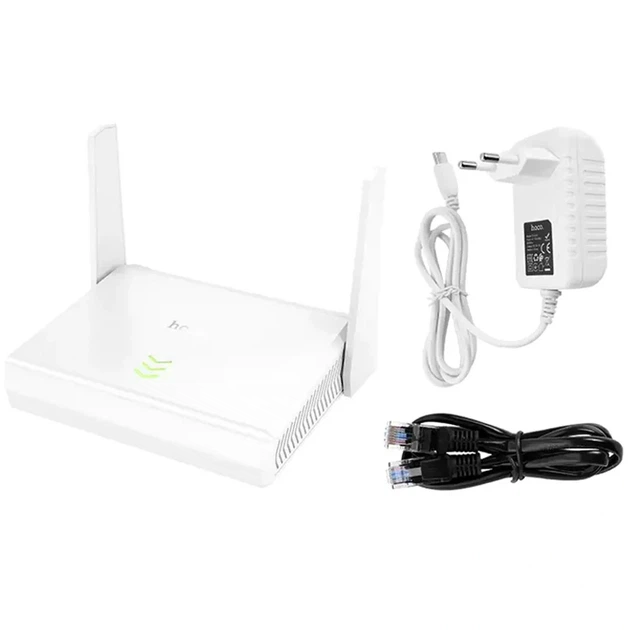 Адаптер WiFi роутер Hoco HI36 3000 Mbps 2.4 GHz білий для дому та офісу з антеною 5dBi - Фото 4 Адаптер WiFi роутер Hoco HI36 3000 Mbps 2.4 GHz білий для дому та офісу з антеною 5dBi - зображення 4