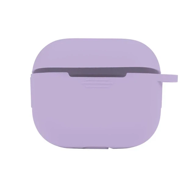 Футляр силиконовый с карабином для AirPods 4 элегантный фиолетовый износостойкий защитный - изображение 4