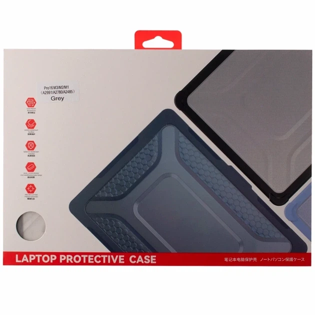 Накладка TPU PC Hex Shield для MacBook Pro 16 дюймів 2024 2023 2021 сірий - зображення 2