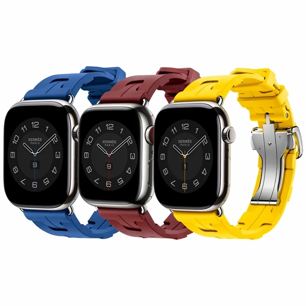 Ремінець для Apple Watch Hermes силікон Midnight Blue 38 40 41 мм - зображення 2