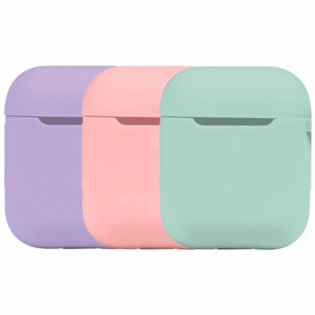 Силіконовий футляр з карабіном для AirPods 1 2 колір 21.Sea blue товщиною 30 мм вагою 11 г - зображення 2