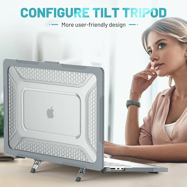 Накладка TPU PC Hex Shield для MacBook Pro 16 дюймів 2024 2023 2021 сірий - зображення 7