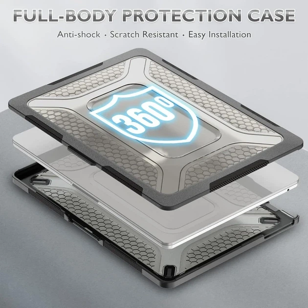 Накладка TPU PC Hex Shield для MacBook Pro 16 дюймов 2024 2023 2021 черный - изображение 6