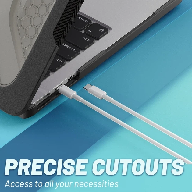 Накладка TPU PC Hex Shield для MacBook Pro 16 дюймов 2024 2023 2021 черный - изображение 8