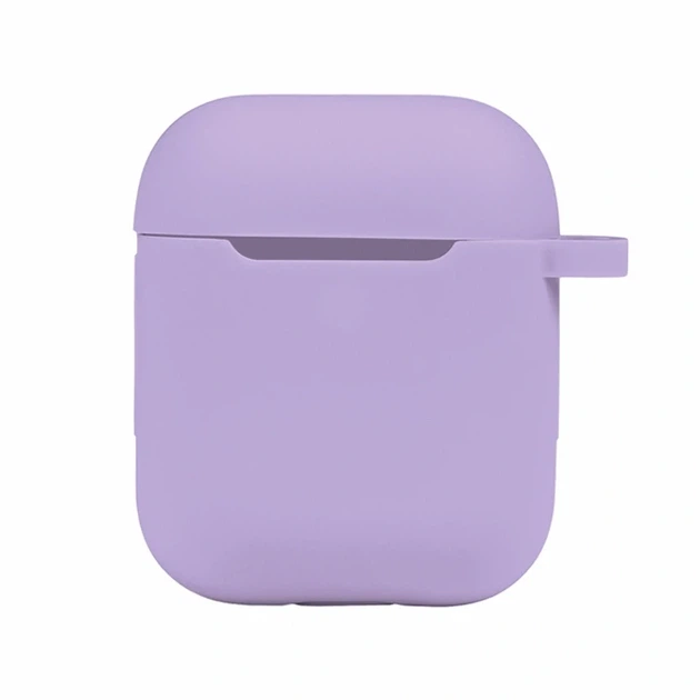 Футляр силіконовий з карабіном для AirPods 1 2 колір пурпуровий 39 - Фото 1 Футляр силіконовий з карабіном для AirPods 1 2 колір пурпуровий 39 - зображення 1