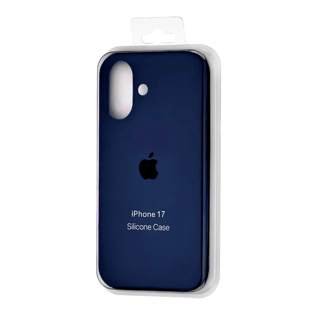 Чохол силіконовий Silicone Case Full Cover для iPhone 17 із захистом камери з мікрофіброю всередині темно-синій - Фото 2 Чохол силіконовий Silicone Case Full Cover для iPhone 17 із захистом камери з мікрофіброю всередині темно-синій - зображення 2