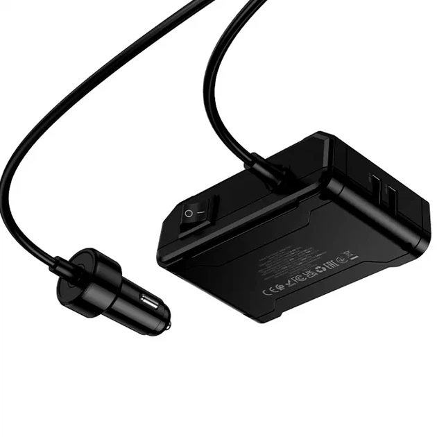 АЗУ Hoco Z64 Anshun 240W 3 гнезда прикуривателя 4 USB порта черный термостойкий материал - изображение 4