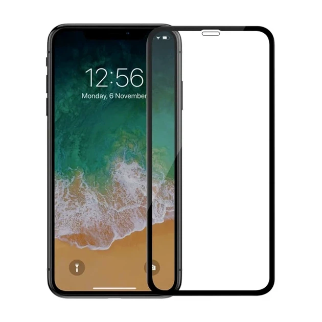 Захисне скло 5D для iPhone XS Max чорне максимальний захист від потертостей і відколів - Фото 3 Захисне скло 5D для iPhone XS Max чорне максимальний захист від потертостей і відколів - зображення 3
