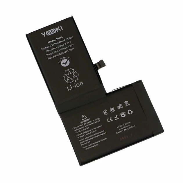 Акумулятор Li-pol 2716 mAh 3,81 V для Apple iPhone X з роз'ємом на шлейфі - Фото 1 Акумулятор Li-pol 2716 mAh 3,81 V для Apple iPhone X з роз'ємом на шлейфі - зображення 1