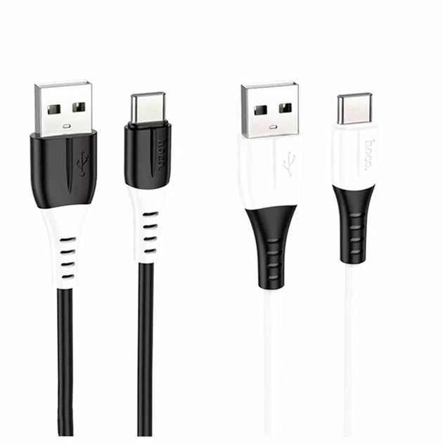 Кабель USB Type-C 3А 1м чорний Hoco X82 для заряджання та передачі даних - Фото 2 Кабель USB Type-C 3А 1м чорний Hoco X82 для заряджання та передачі даних - зображення 2