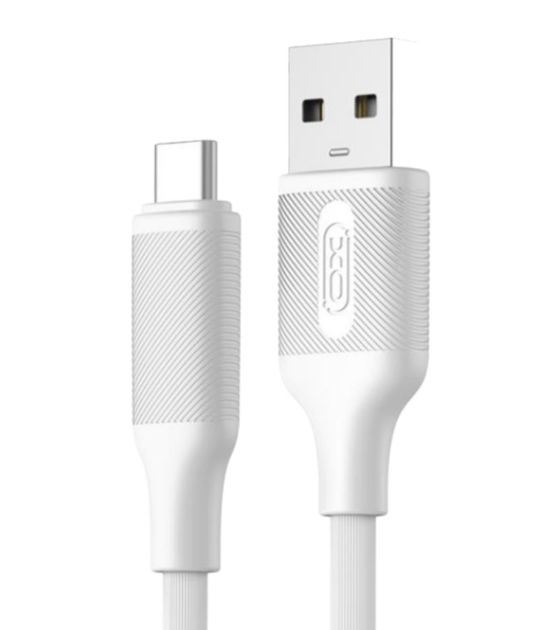 Кабель USB Type-C 3A 1м білий PVC для заряджання та передачі даних модель XO-NB265 - Фото 5 Кабель USB Type-C 3A 1м білий PVC для заряджання та передачі даних модель XO-NB265 - зображення 5