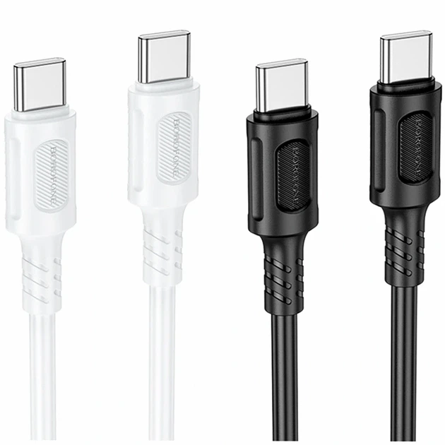 Кабель USB Type-C to Type-C 60W 3A 1м PVC Белый Borofone BX111 - изображение 2