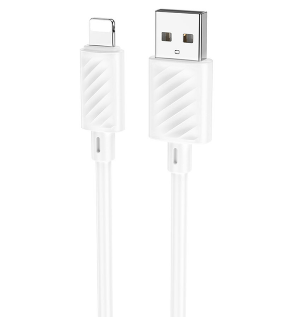 Кабель USB Lightning 2.4A 1м для заряджання та синхронізації Hoco X88 Gratified Білий - зображення 3