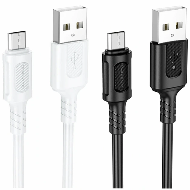 Кабель USB Micro 2.4A 1м ПВХ черный Borofone BX111 для зарядки и передачи данных - Фото 2 Кабель USB Micro 2.4A 1м ПВХ черный Borofone BX111 для зарядки и передачи данных - изображение 2