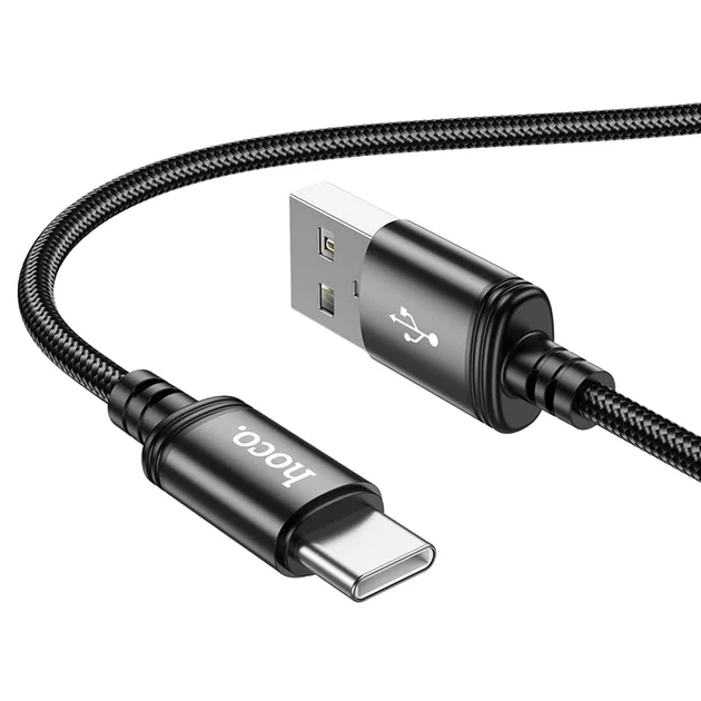 Кабель USB Type-C 3A 2м чорний для заряджання та передачі даних Hoco X89 - Фото 5 Кабель USB Type-C 3A 2м чорний для заряджання та передачі даних Hoco X89 - зображення 5