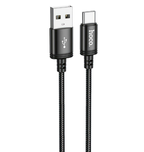 Кабель USB Type-C 3A 2м чорний для заряджання та передачі даних Hoco X89 - Фото 6 Кабель USB Type-C 3A 2м чорний для заряджання та передачі даних Hoco X89 - зображення 6