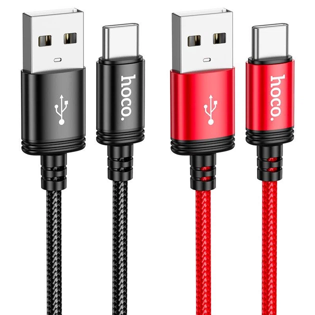 Кабель USB Type-C 3A 2м чорний для заряджання та передачі даних Hoco X89 - Фото 7 Кабель USB Type-C 3A 2м чорний для заряджання та передачі даних Hoco X89 - зображення 7