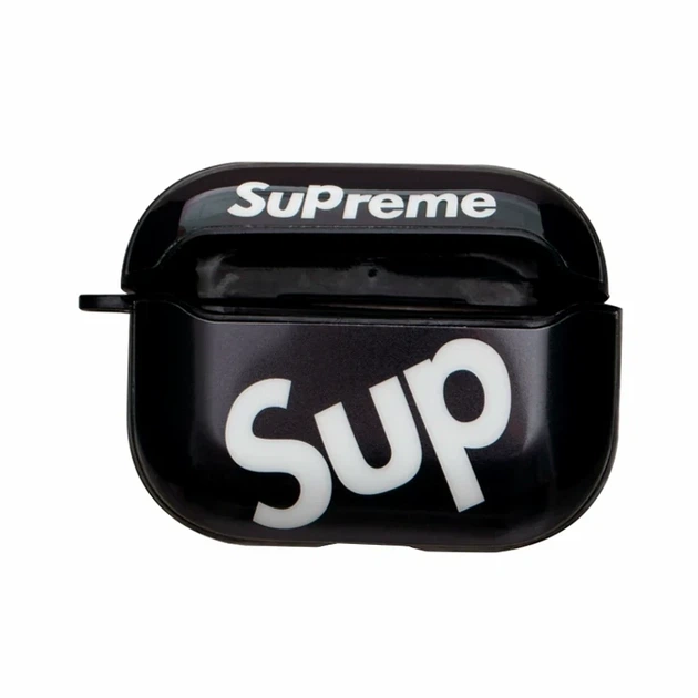 Футляр для навушників із пластику та силікону Sup Black з карабіном для Apple Airpods Pro - Фото 1 Футляр для навушників із пластику та силікону Sup Black з карабіном для Apple Airpods Pro - зображення 1