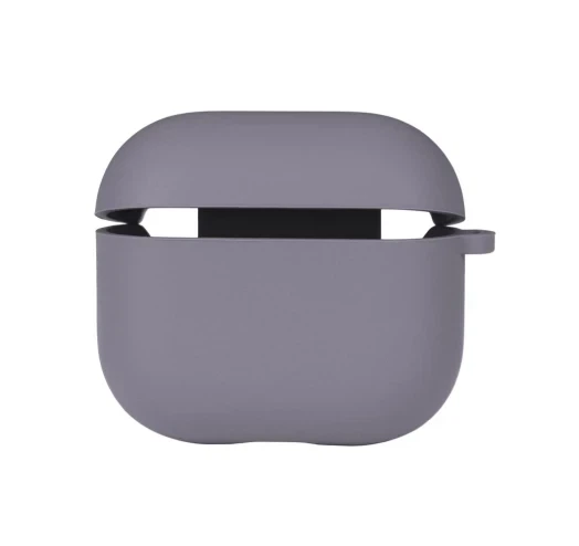 Футляр силіконовий з мікрофіброю для AirPods 3 колір 28.Lavender grey з карабіном - зображення 4