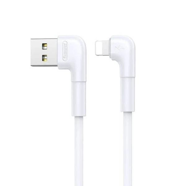 Кабель USB Lightning 1м 2.1А білий силікон Remax RC-014i Tenky для зарядки смартфона - зображення 4
