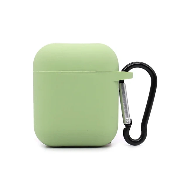 Футляр силіконовий з мікрофіброю для AirPods 1 2 Mint захист від подряпин та падінь карабін в комплекті - зображення 6