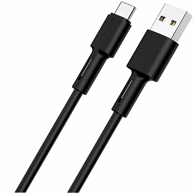 Кабель USB Type-C 1м 5А силикон черный Borofone BX31 для зарядки и передачи данных - Фото 1 Кабель USB Type-C 1м 5А силикон черный Borofone BX31 для зарядки и передачи данных - изображение 1