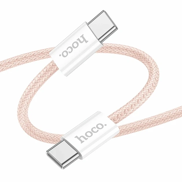 Кабель USB Type-C 60W 2м для заряджання та передачі даних рожевий Hoco X104 - Фото 1 Кабель USB Type-C 60W 2м для заряджання та передачі даних рожевий Hoco X104 - зображення 1