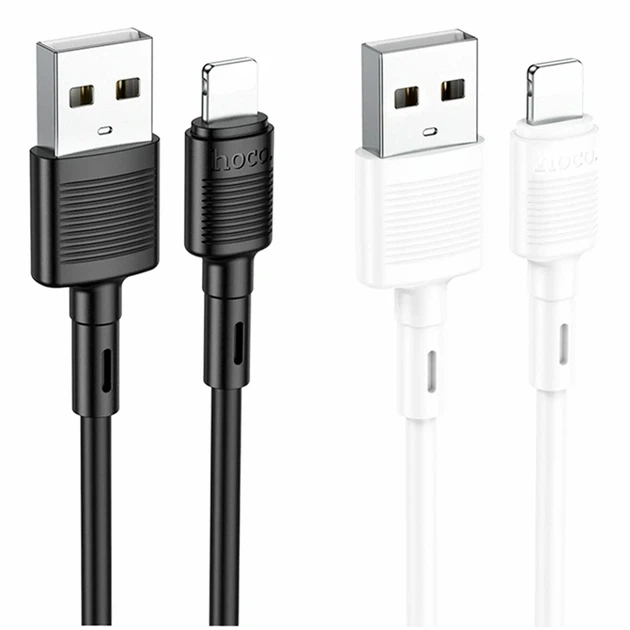 Кабель USB Lightning 1м 2.4А черный Hoco X83 для зарядки iPhone iPad - Фото 2 Кабель USB Lightning 1м 2.4А черный Hoco X83 для зарядки iPhone iPad - изображение 2