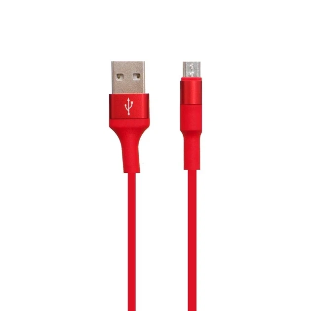Кабель USB Hoco X26 Micro 1м 2.4А Червоний для заряджання та передачі даних пластик метал - зображення 5