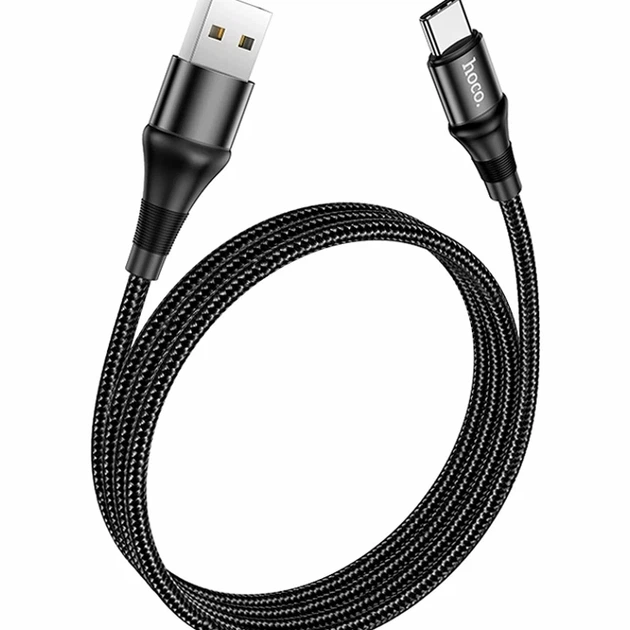 Кабель USB Type-C 3А 1м чорний для заряджання та синхронізації Hoco X50 Excellent - Фото 1 Кабель USB Type-C 3А 1м чорний для заряджання та синхронізації Hoco X50 Excellent - зображення 1